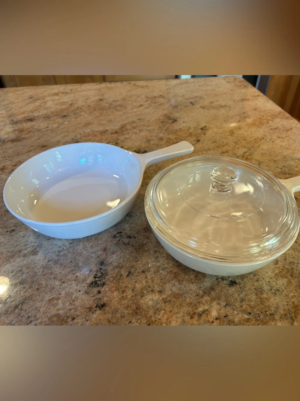 Corning Ware MW-83-B #4781 Pair w/Pyrex Lid P83C 7”Microwave Browning Skillet